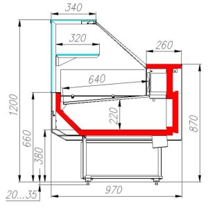Витрина холодильная Carboma GC95 SM 1,5-1 (ВХС-1,5 Carboma GC95 KombiLux) (0107 ольха) - Изображение 2