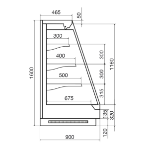 Горка холодильная Dazzl Vega 090 H160 125 фруктовая - Изображение 3
