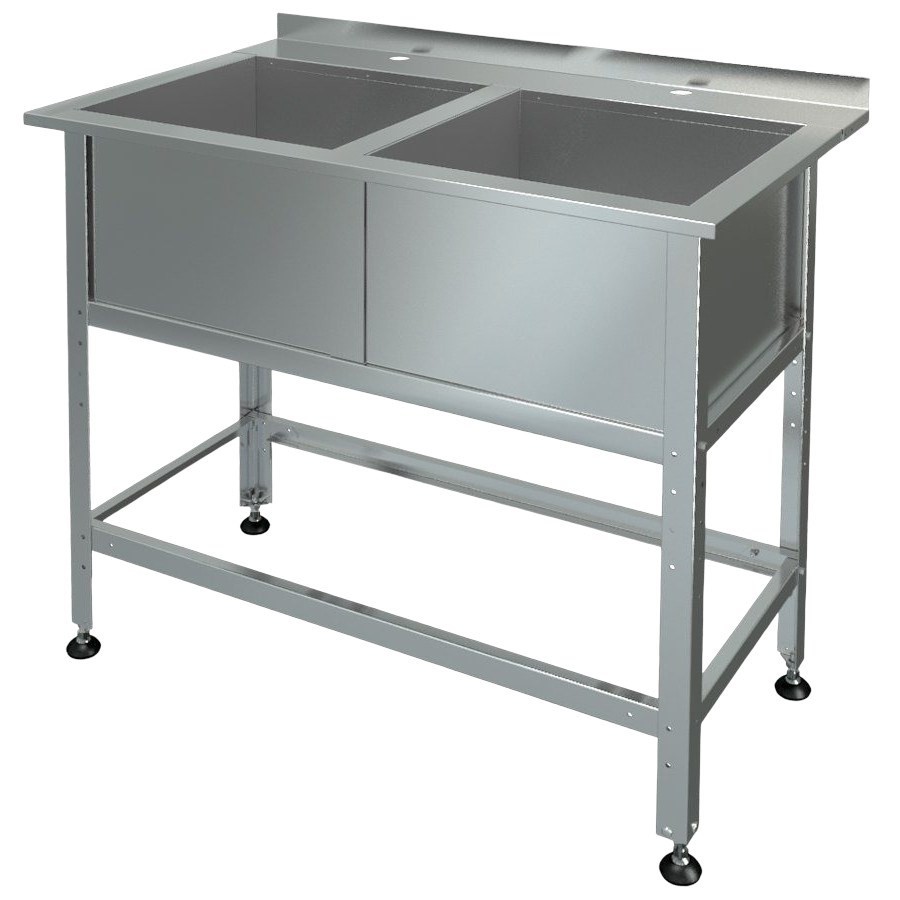 Ванна моечная с бортом МХМ МБ-2-0,45-0,8/1,55 (AISI 430, t=0,6)