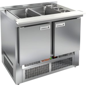 Стол холодильный для салатов HiCold SLE3-11GN полипропилен, без крышки