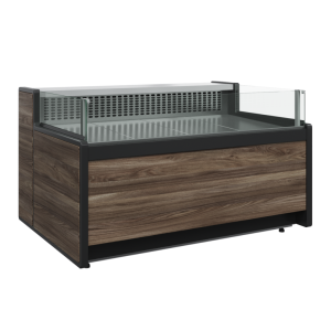 Витрина холодильная Carboma GC111 SP 1,5-2 (1008 Темный дуб) (открытая, без боковин)