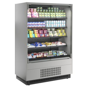 Горка холодильная Carboma FC20-07 VM 1,3-1 0030 LIGHT фронт Х0 (версия 2,0) (9006-9005) (бок металл с зеркалом)